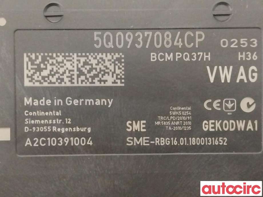 Styreenhet comfort (BCM) til VW e-Golf 2017-2020 (Fase 2)  (VOLKSWAGEN|5Q0937084CQ|5Q0937084CP)