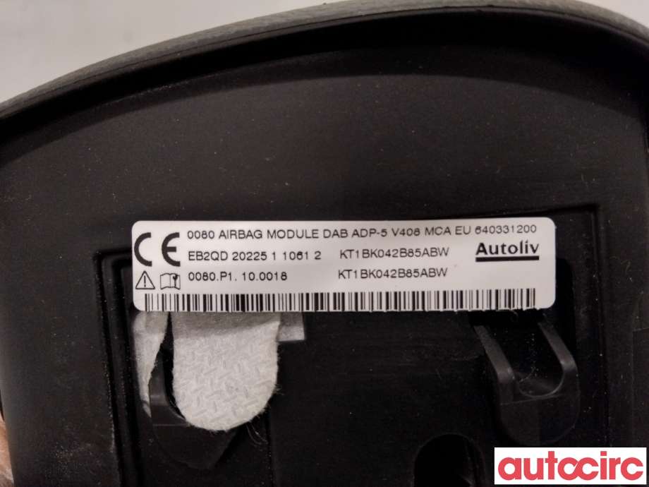 Airbag rattpute til Ford Transit Connect 2018-->> Type II, Fase 2  (FORD|2253622||KT1BK042B85ABW)