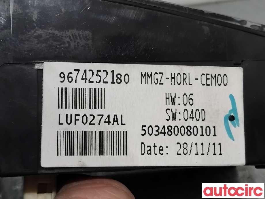 Instrument klokke til Citroën DS5 2012-2017  (CITROEN|9674252180|503480080101)