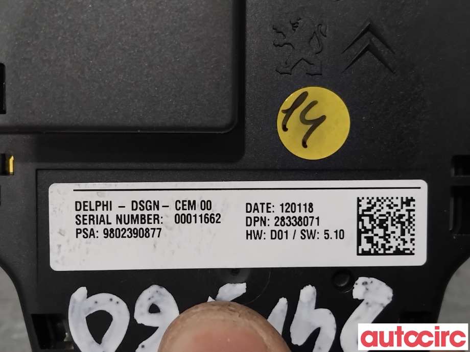 Bryter diverse til Citroën DS5 2012-2017  (CITROEN|98023908ZD|28338071|9802390877)