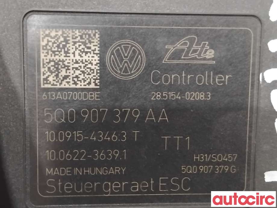 ABS sentral til VW Golf VII 2012-2017 (Fase 1) (VOLKSWAGEN|5Q0614517CK|100915-43463|5Q0614517T)