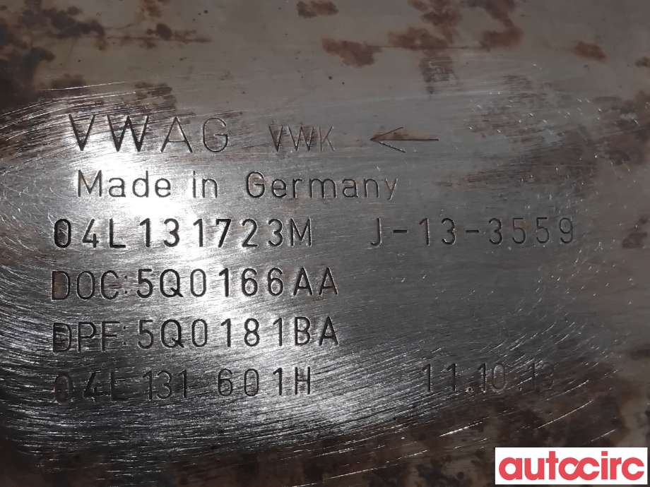 Partikkelfilter til VW Golf VII 2012-2017 (Fase 1)  (VOLKSWAGEN|04L131602EX|5Q0166AA|04L131673CX)