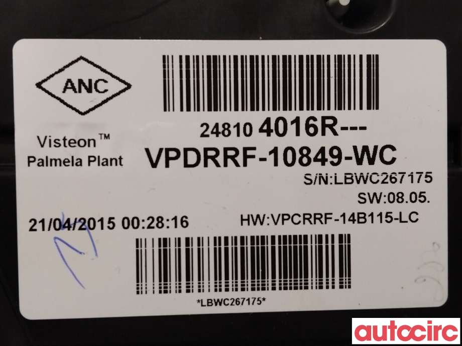 Instrumentpanel til Renault Captur 2013-2020 (Type I)  (RENAULT|248104016R)
