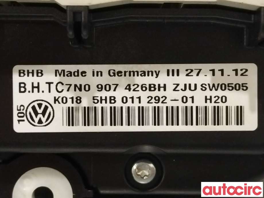 Varmeapparat betjening til VW Caddy 2010-2015 (Type III, Fase 2)  (VOLKSWAGEN|7N0907426CA|7N0907426BH)