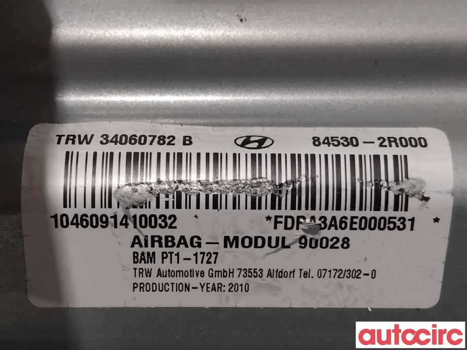 Airbag passasjer til Hyundai i30 2007-2012 (Type I) (HYUNDAI|845302R000|34060782B|84530-2R000)