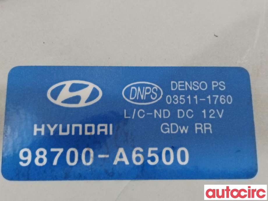 Viskermotor bakrute til Hyundai i30 2012-2017 (Type II)  (HYUNDAI|98700A6500)