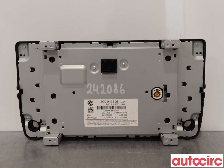 Multimedia display (MCU - Media Controller Unit) til VW Golf VII 2012-2017 (Fase 1)  (VOLKSWAGEN|5G0919605|)
