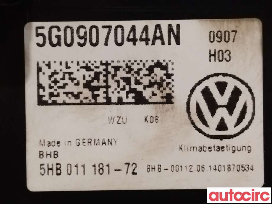 Varmeapparat betjening til VW Golf VII 2012-2017 (Fase 1)  (VOLKSWAGEN|5G0907044BD||5G0907044AN)