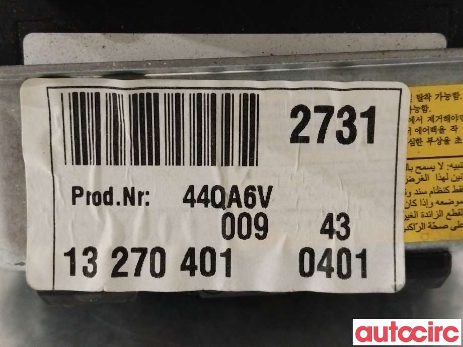 Airbag rattpute til Opel Insignia A 2009-2014  (OPEL|13270401|608323500|22964968)
