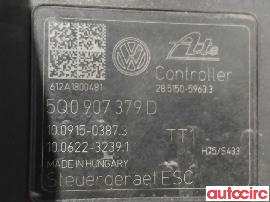 ABS sentral til VW Golf VII 2012-2017 (Fase 1)  (VOLKSWAGEN|5Q0614517CL|100915-03873|5Q0614517C)