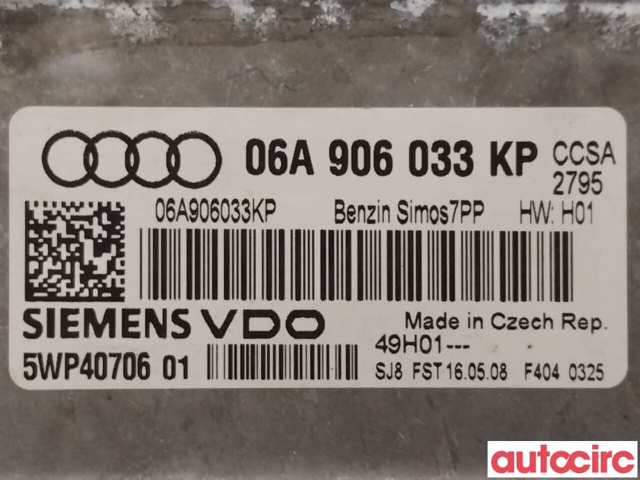 Styreenhet motor til Audi A3 2003-2008 (Type II, Fase 1) (AUDI|06A997036A|06A906033KP)