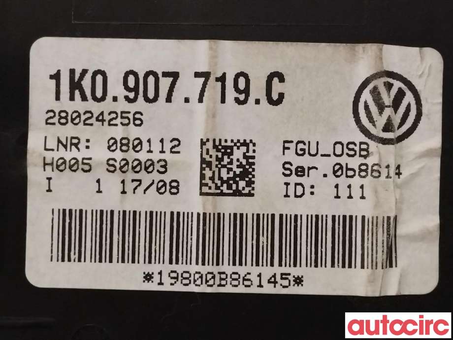 Styreenhet diverse til Audi A3 2003-2008 (Type II, Fase 1) (AUDI|1K0907719C)