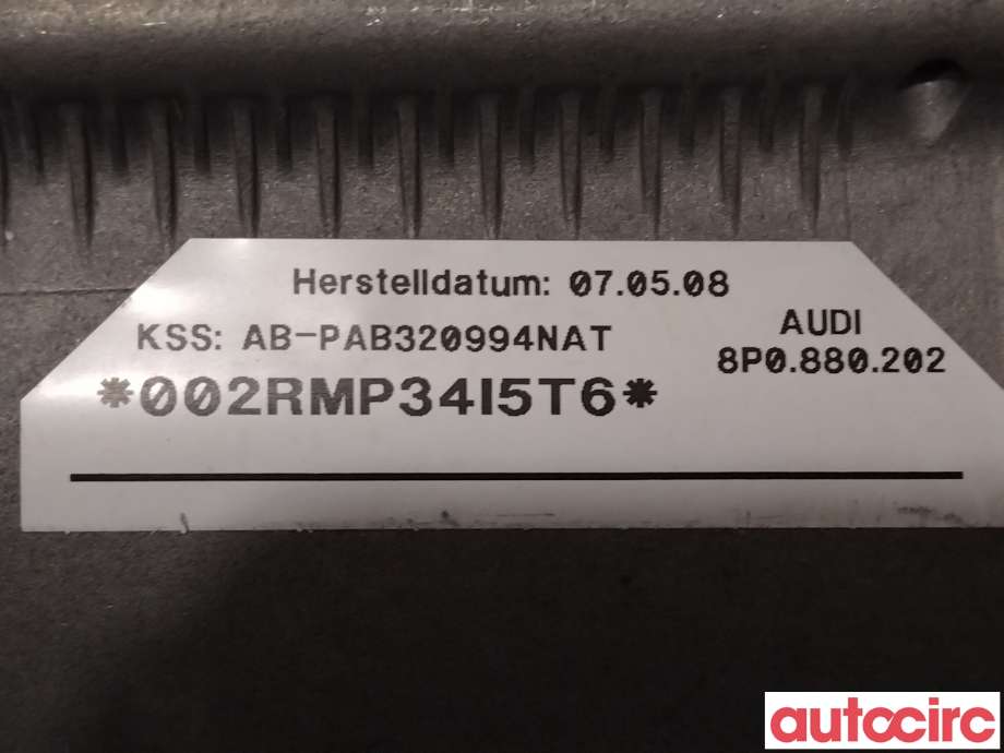 Airbag passasjer til Audi A3 2003-2008 (Type II, Fase 1)  (AUDI|8P0880202C|8P0880202)