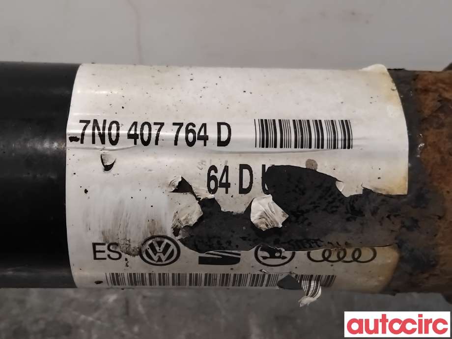 Drivaksel høyre foran til VW Sharan 2010-->> (Type II)  (VOLKSWAGEN|7N0407764RX|7N0407764D|7N0407764R)