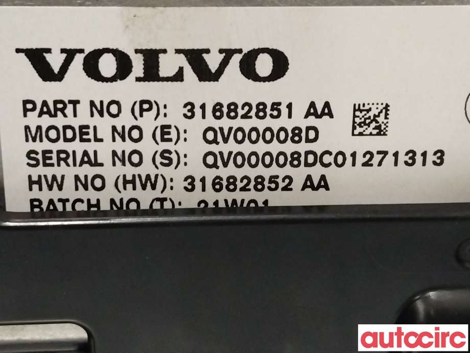 Multimedia display (MCU - Media Controller Unit) til Volvo XC40 2018-2024  (VOLVO|31682851|31682852)