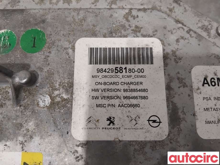 Batterilader (OBC - On Board Charger) til Opel Corsa F 2019-->>  (OPEL|1675812180|AAC06660|9838854680)