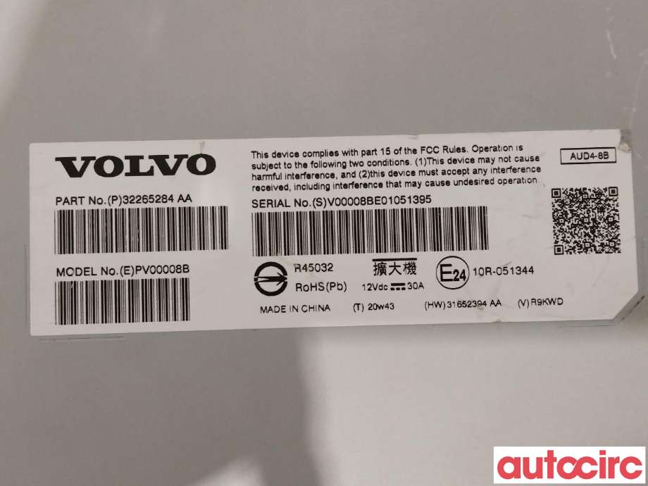 Bilstereo forsterker til Volvo XC40 2018-2024  (VOLVO|36003061|32265284)