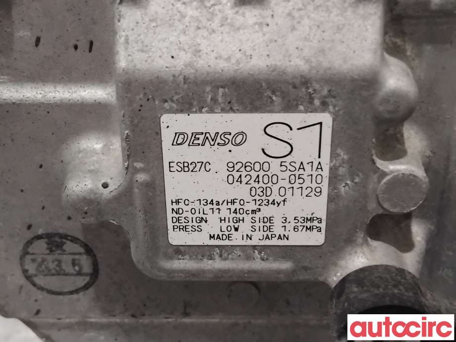 Aircondition kompressor til Nissan Leaf 2018-->> (Type II)  (NISSAN|926005SA1A|042400-0510|926005SA1B)