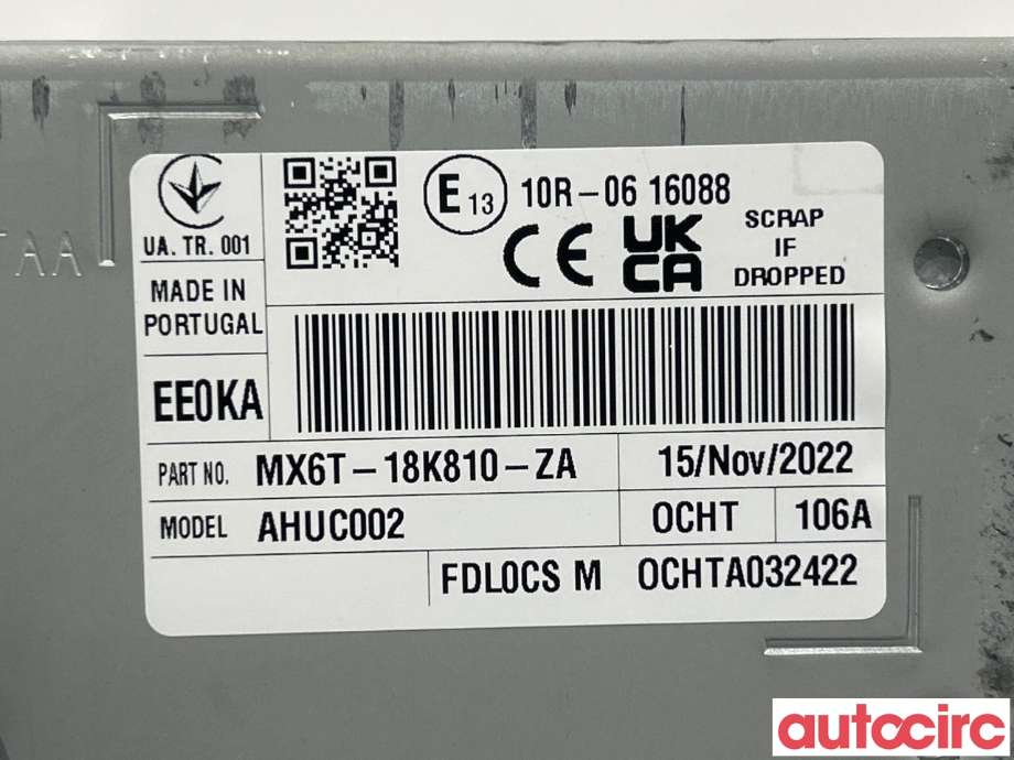 Bilstereo til Ford Kuga 2019-->> (Type III)  (FORD|2628162|MX6T-18K810-ZA)