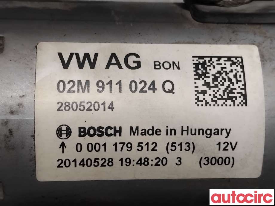 Starter til VW Golf VII 2012-2017 (Fase 1) (VOLKSWAGEN|02M911024QX|0001179512|02M911022FX)