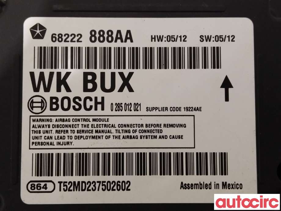 Airbag elektronikk til Jeep Grand Cherokee 2012-2020  (JEEP|68222888AA)