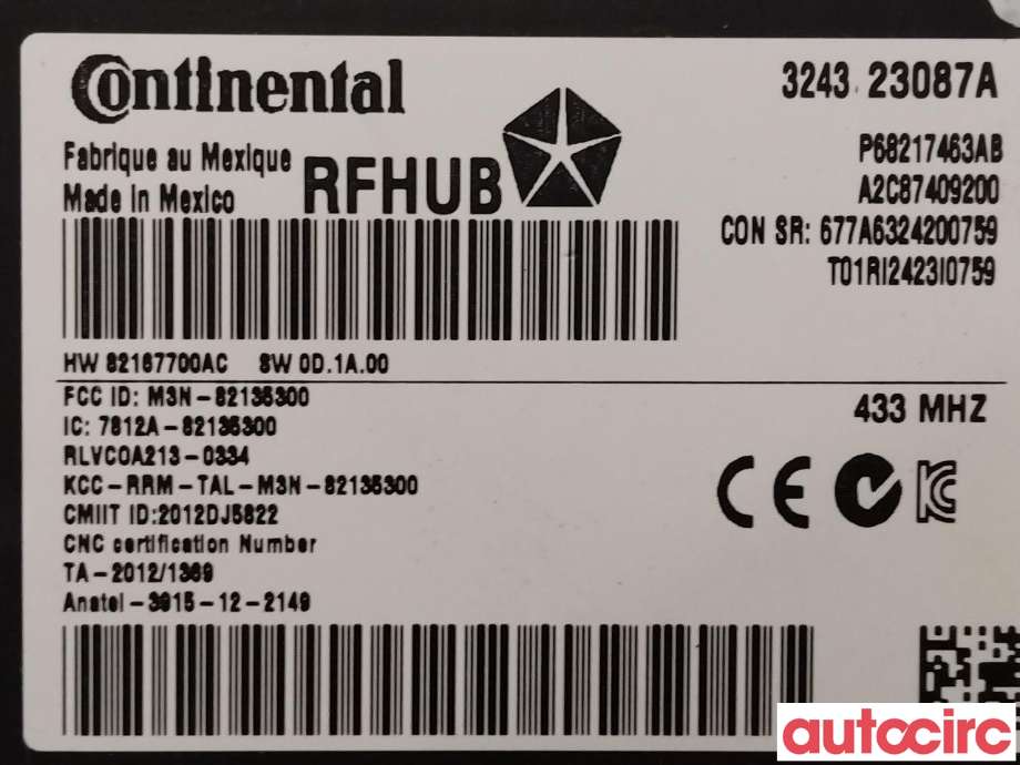 Styreenhet nøkkelfri/keyless til Jeep Grand Cherokee 2012-2020  (JEEP|68217463AF|68217463AB)