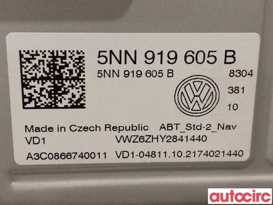 Multimedia display (MCU - Media Controller Unit) til VW T-Cross 2019-->>  (VOLKSWAGEN|5NN919605B)