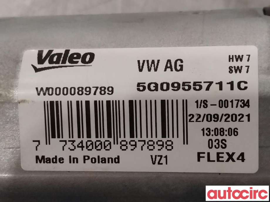 Viskermotor bakrute til VW T-Cross 2019-->>  (VOLKSWAGEN|5G0955711C|W000089789|5G0955711D)