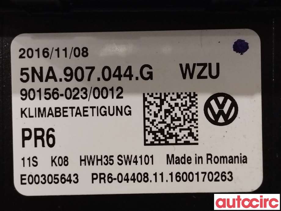 Varmeapparat betjening til VW Tiguan 2016-2020 (Type II, Fase 1) (VOLKSWAGEN|5NA907044N|5NA907044G)