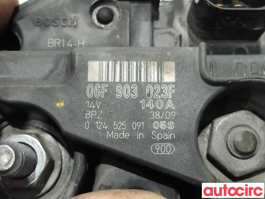 Dynamo til VW Tiguan 2007-2011 (Type I, Fase 1)  (VOLKSWAGEN|06F903023FX|0124525091|06F903023F)