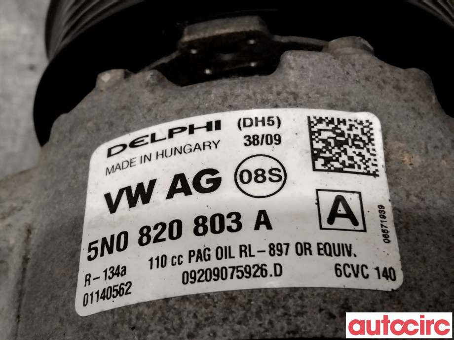 Aircondition kompressor til VW Tiguan 2007-2011 (Type I, Fase 1)  (VOLKSWAGEN|5K0820803X|6CVC140|1K0820808F)