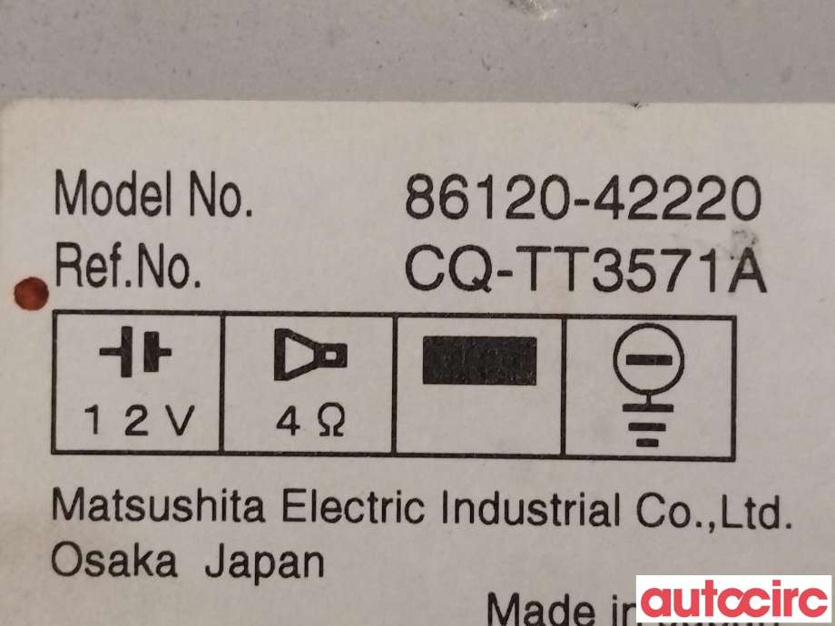 Bilstereo til Toyota RAV4 2006-2009 (Type III, Fase 1)  (TOYOTA|8612042220)