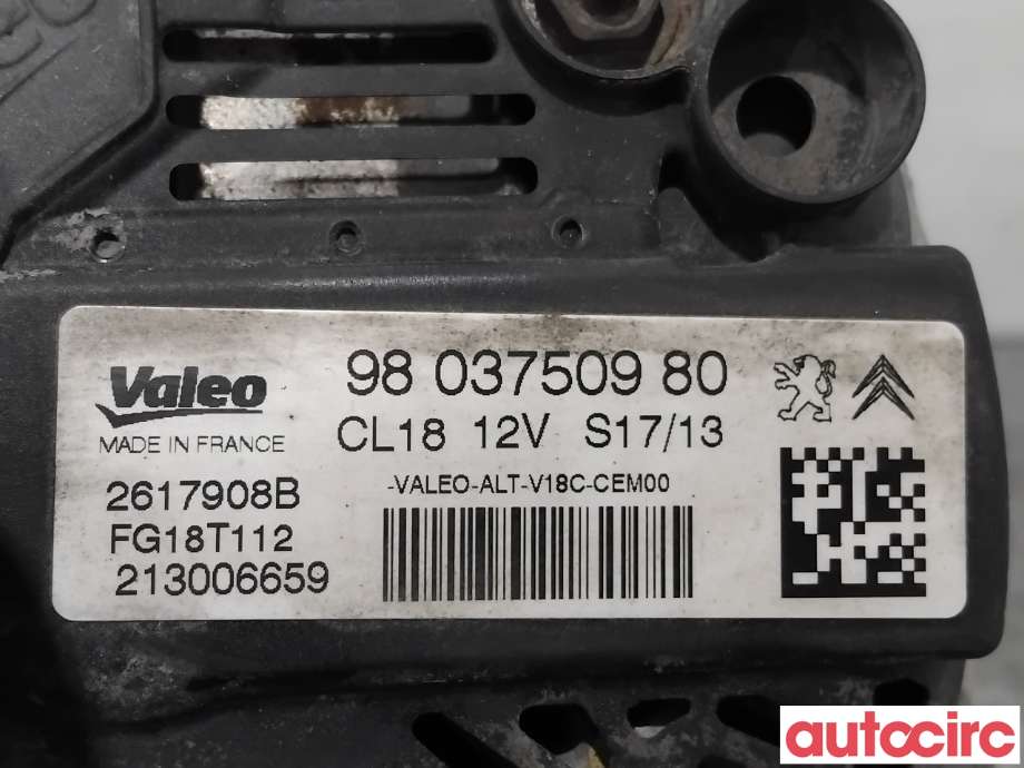 Dynamo til Citroën Jumpy 2007-2016 (Type II)  (CITROEN|1609016080|FG18T112|9803750980)