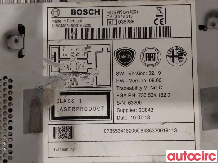 Bilstereo til Fiat 500 2008-2020  (FIAT|735585253|735534182)