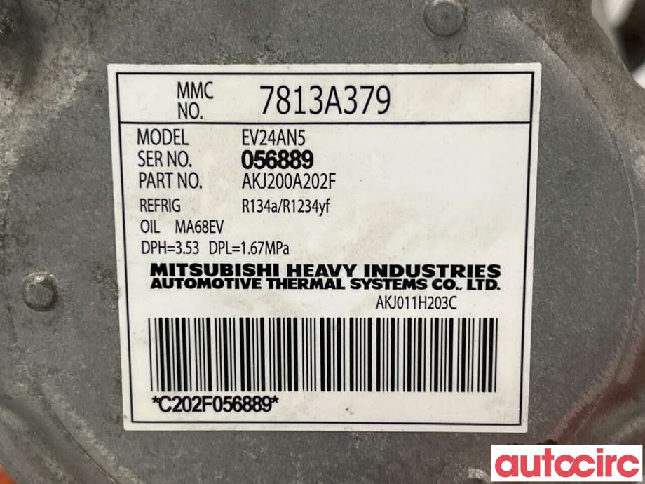 Aircondition kompressor til Mitsubishi Outlander 2015-->> (Type III, Fase 2)  (MITSUBISHI|7813A784|AKJ200A202F|7813A379)