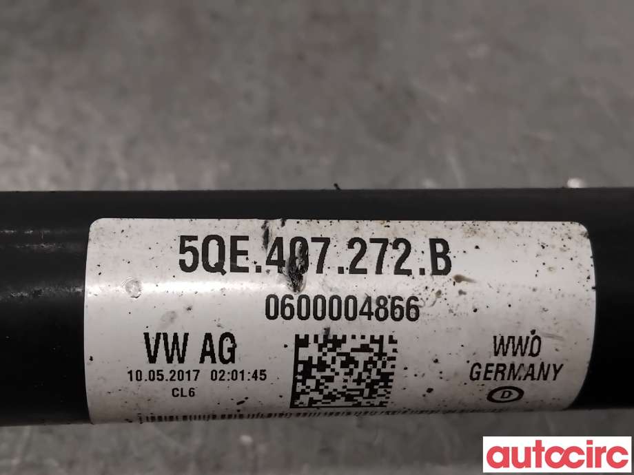 Drivaksel høyre foran, elbil til VW e-Golf 2017-2020 (Fase 2)  (VOLKSWAGEN|5QE407762X||5QE407272B)