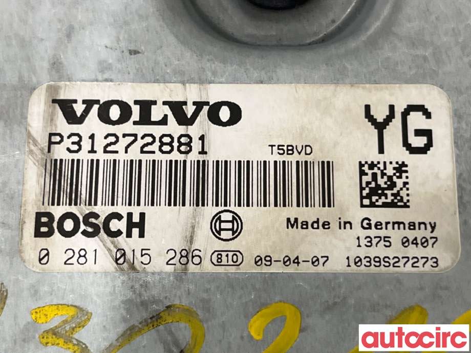 Styreenhet motor til Volvo XC70 2008-2013 (Type II, Fase 1)  (VOLVO|36001123|0281015286|31272881)