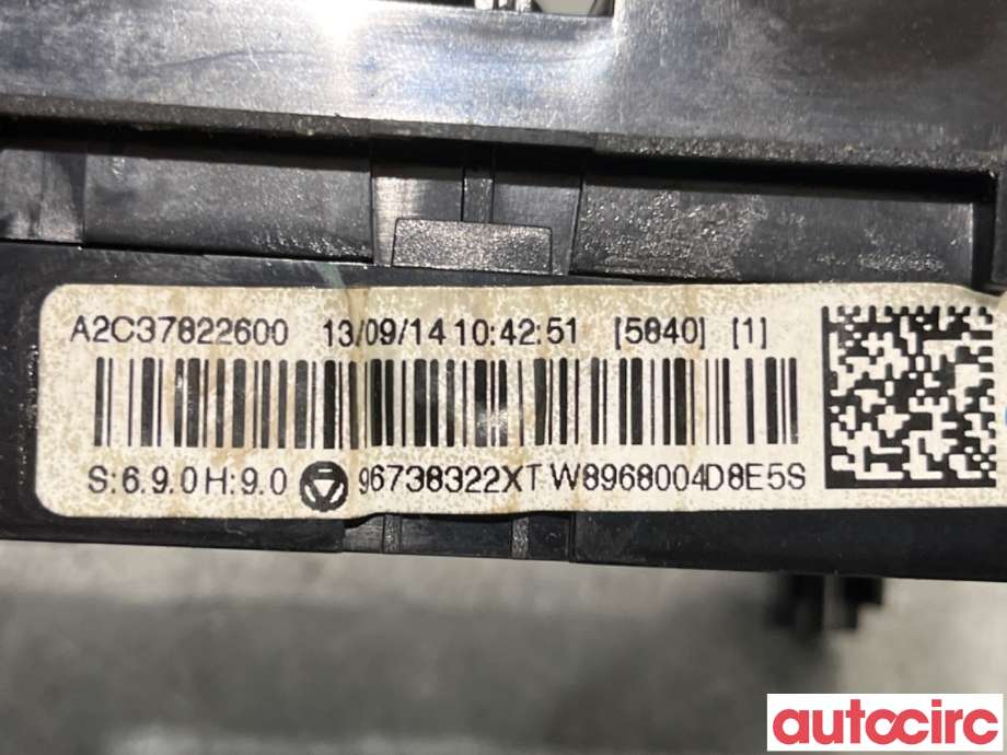Varmeapparat betjening til Peugeot 3008 2009-2016 (Type I)  (PEUGEOT|6452Y3|A2C37822600|96738322XT)