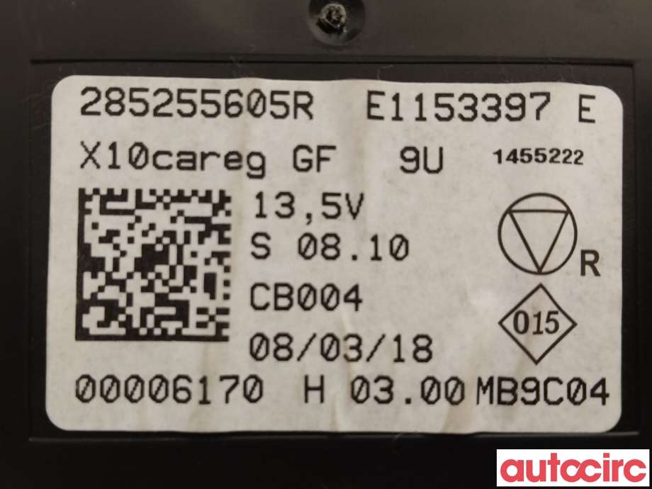 Styreenhet klima/aircondition til Renault Zoe 2013-2019 (Fase 1)  (RENAULT|285255605R)