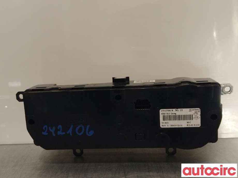 Varmeapparat betjening til Renault Zoe 2013-2019 (Fase 1)  (RENAULT|275107386R)