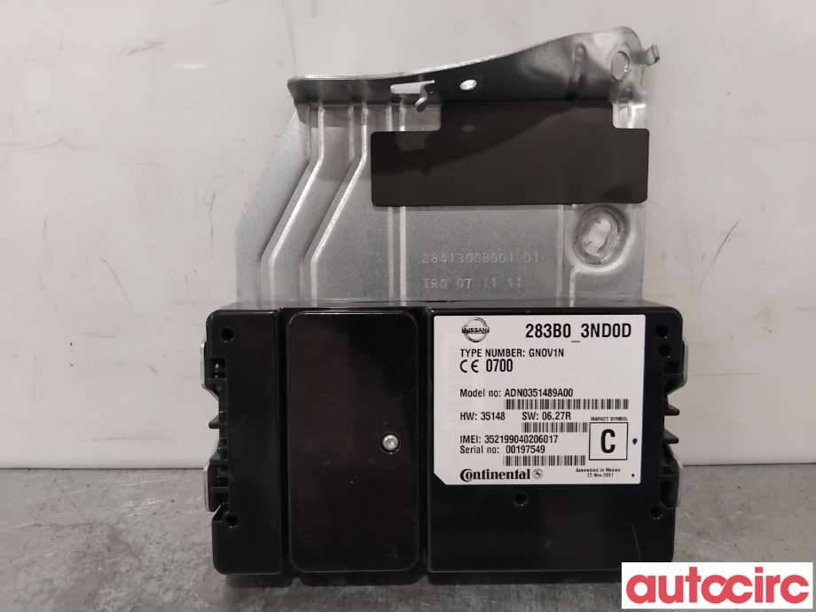 Dashbord telefon til Nissan Leaf, 2011-2017 (Type I)  (NISSAN|283B03ND0D)
