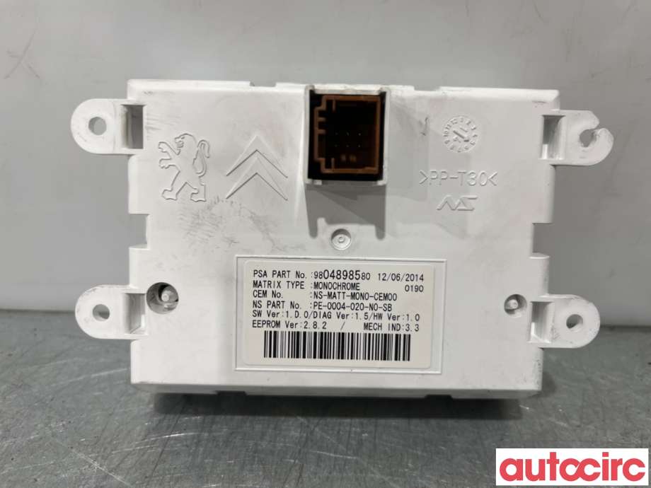 Multimedia display (MCU - Media Controller Unit) til Peugeot 3008 2009-2016 (Type I)  (PEUGEOT|9804898580||9808993180)