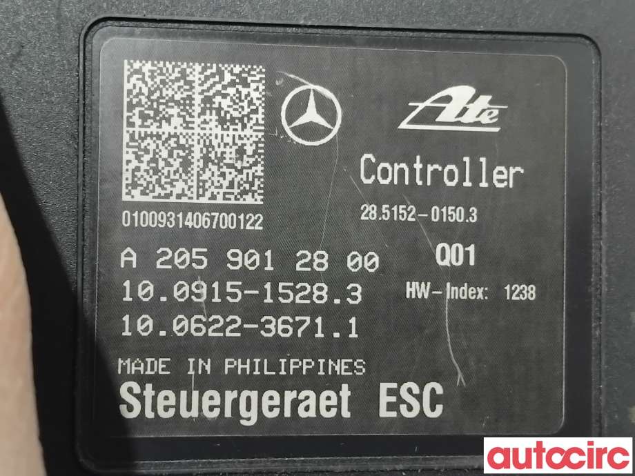 ABS sentral til Mercedes C-Klasse 2014-2018 (Fase 1) (W205) (W205) (MERCEDES|A2044310100|100915-15283|A2054313712)