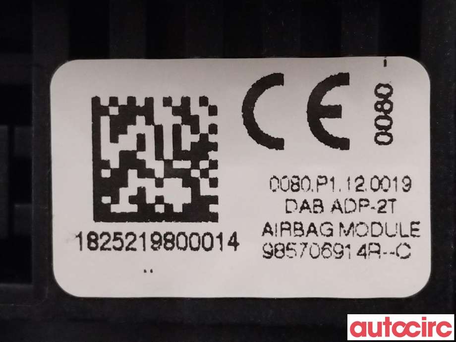 Airbag rattpute til Renault Zoe 2013-2019 (Fase 1)  (RENAULT|985706914R)
