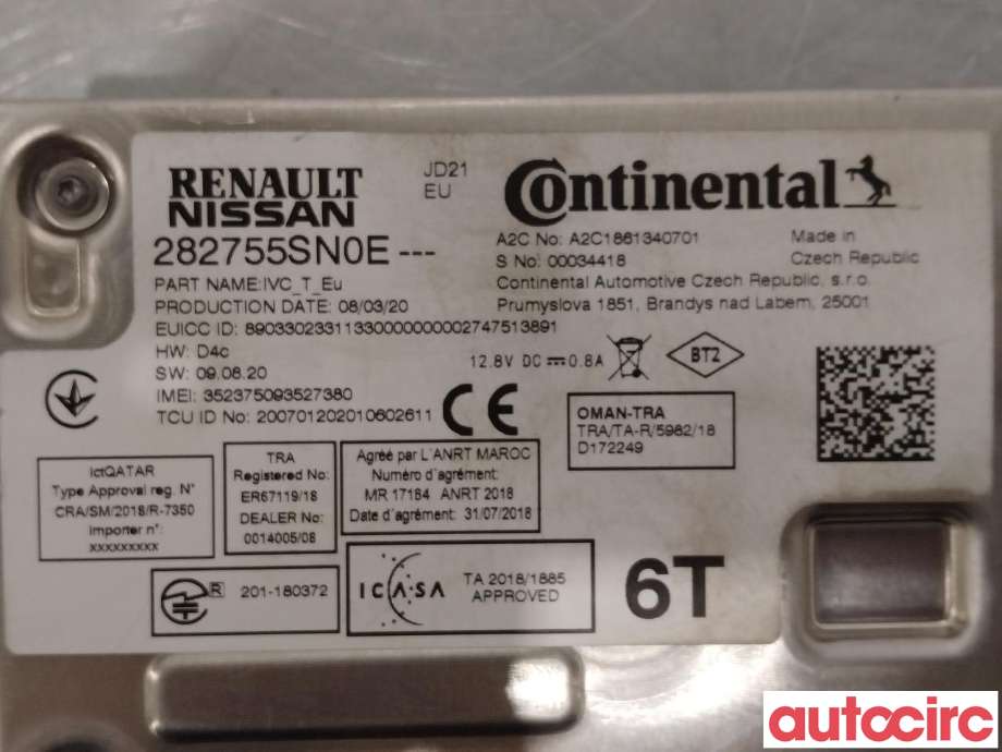 Bilstereo diverse til Nissan Leaf 2018-->> (Type II)  (NISSAN|282755SN0E)