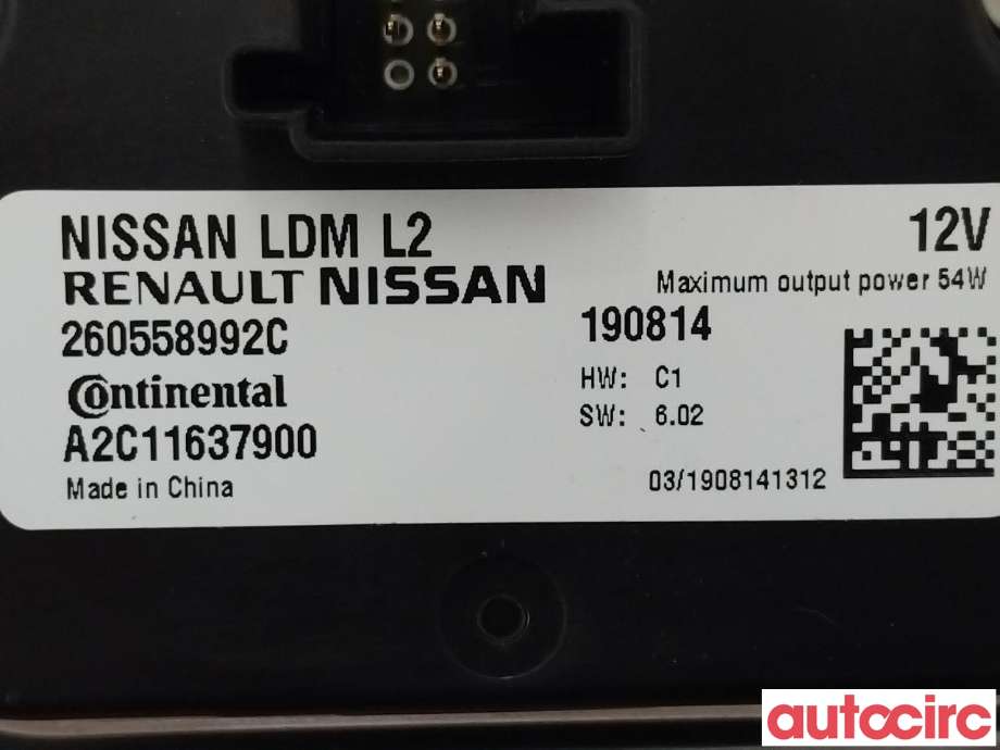 Styreenhet xenon/ballast til Nissan Leaf 2018-->> (Type II)  (NISSAN|260558992C)