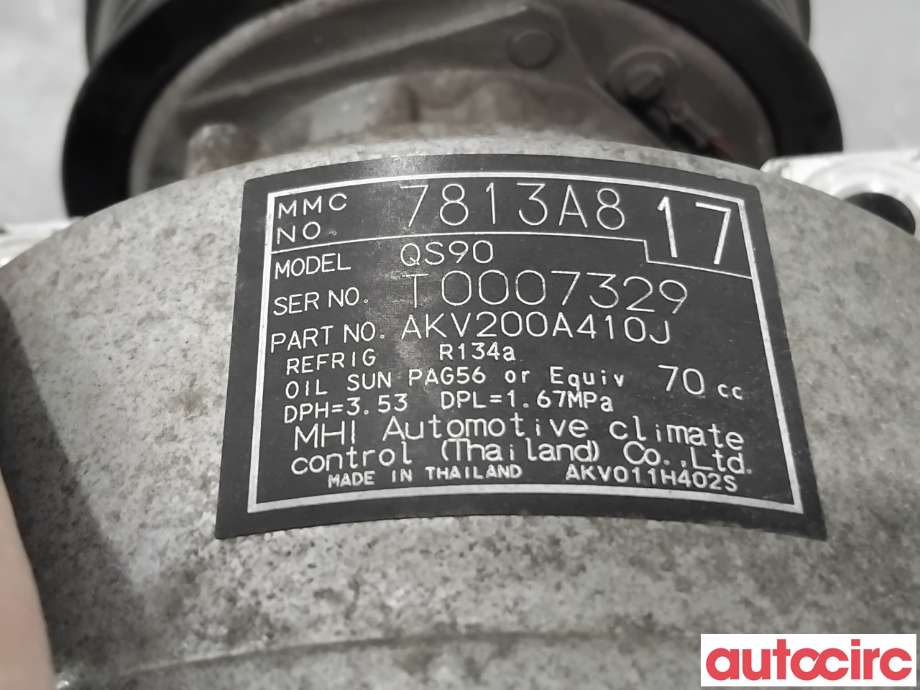 Aircondition kompressor til Mitsubishi Outlander 2015-->> (Type III, Fase 2)  (MITSUBISHI|7813A817|AKV200A410J)