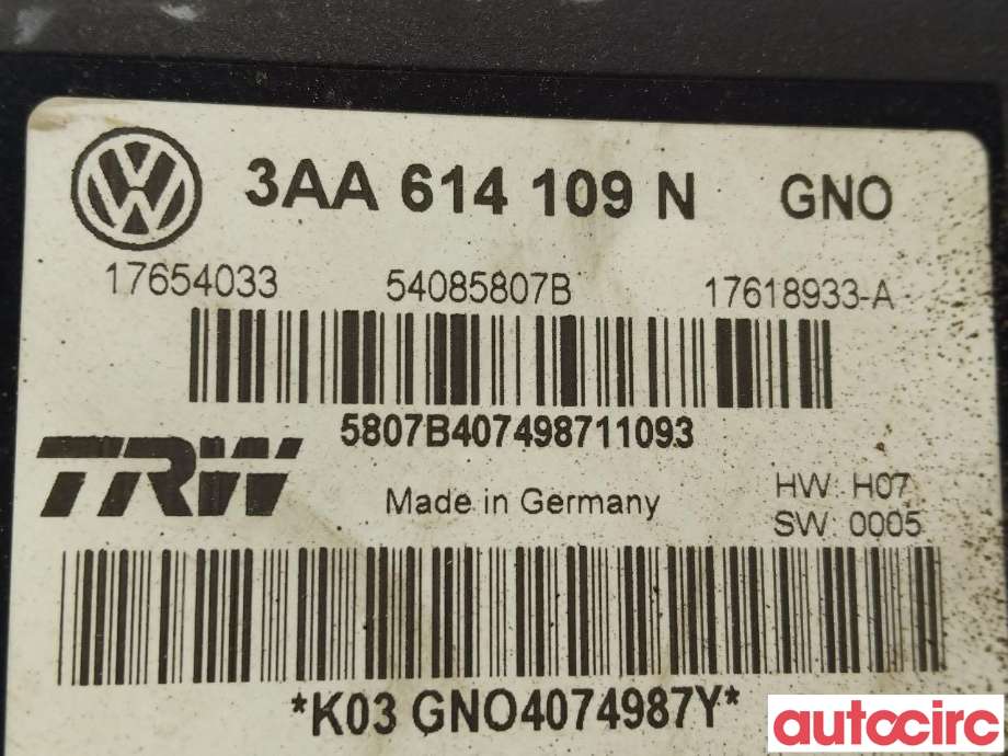 ABS sentral til VW Passat 2011-2015 (B7) (B7) (VOLKSWAGEN|3AA614109N|54085807B)