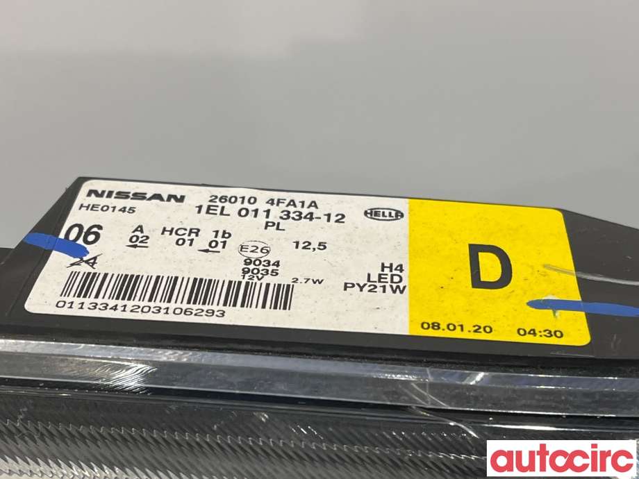Frontlykt høyre halogen til Nissan NV200 2010-2019  (NISSAN|260104FA1A|)