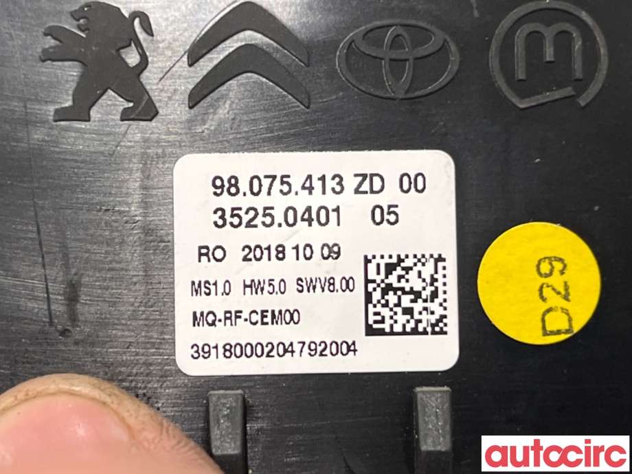 Varmeapparat betjening til Peugeot Expert 2016-->> (Type III)  (PEUGEOT|98075413ZD|35250401|98340409ZD)